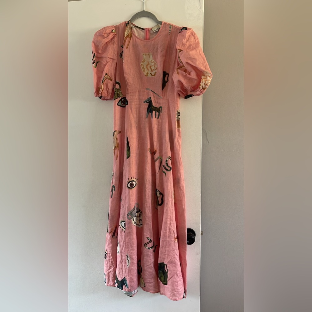 Alemais US 2 AUS 6 pink puff sleeve midi